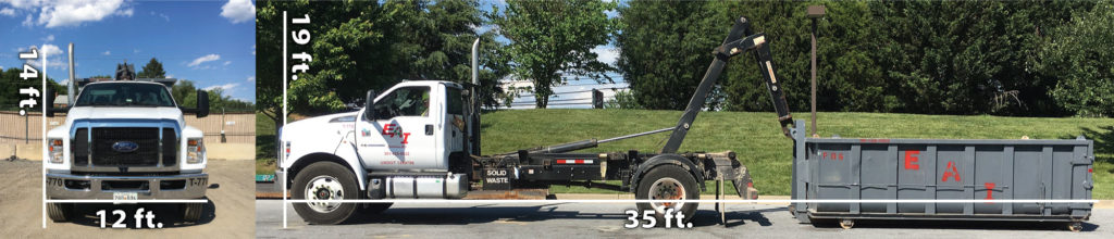 waste managment roll off service trucks